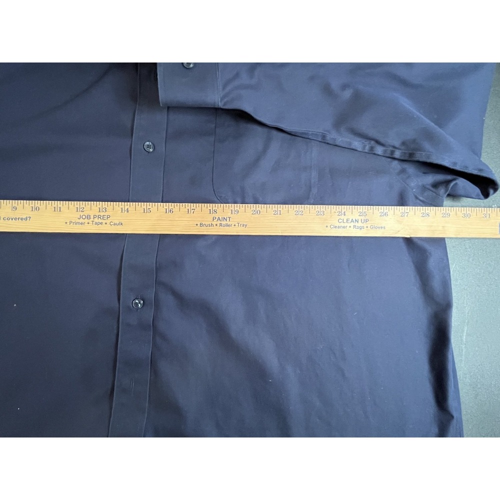 Roundtree Yorke Advance Gold Label Dress Shirt No Iron 3XB Navy Button Down - Picture 8 of 14